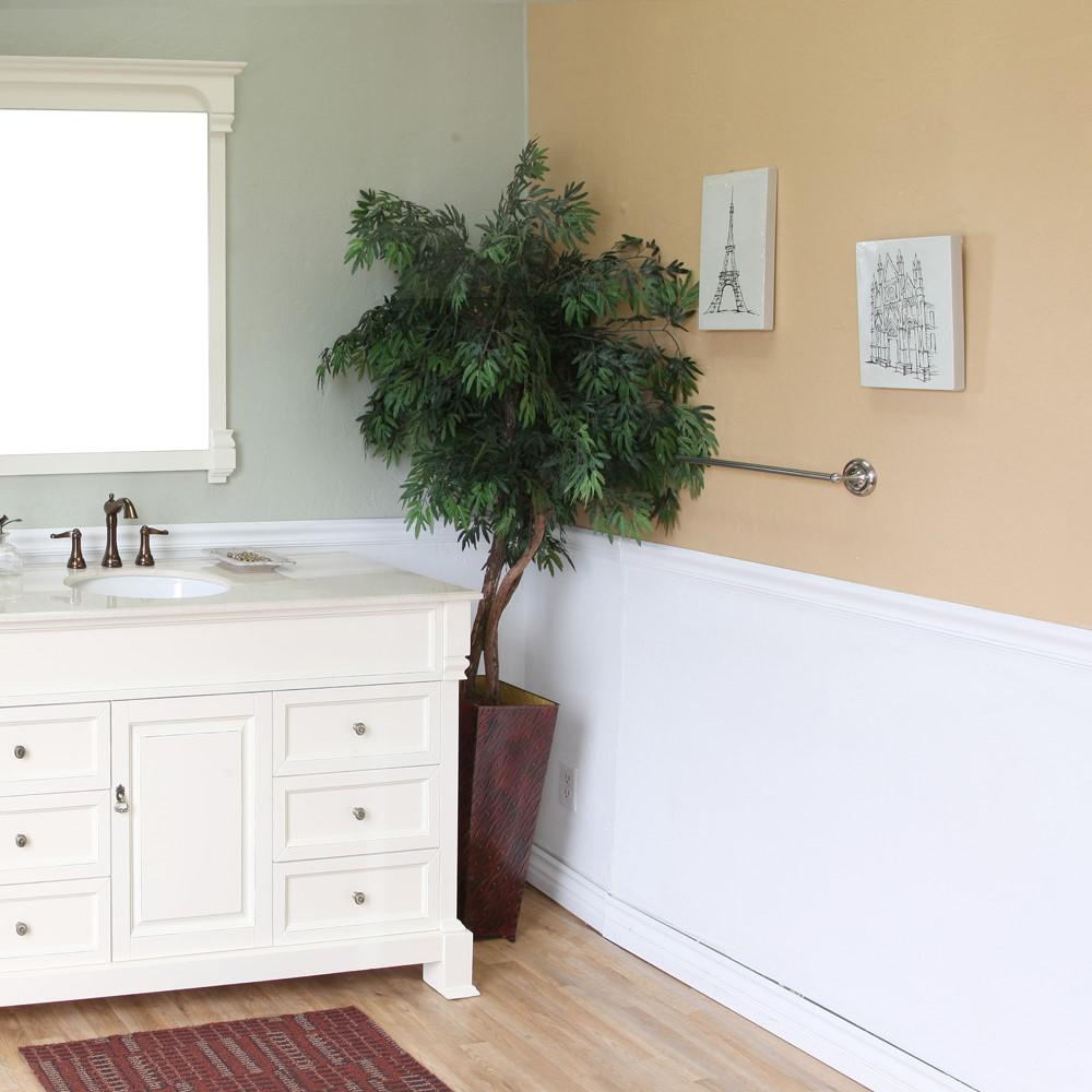 60 in Single sink vanity-wood-cream white. Picture 2
