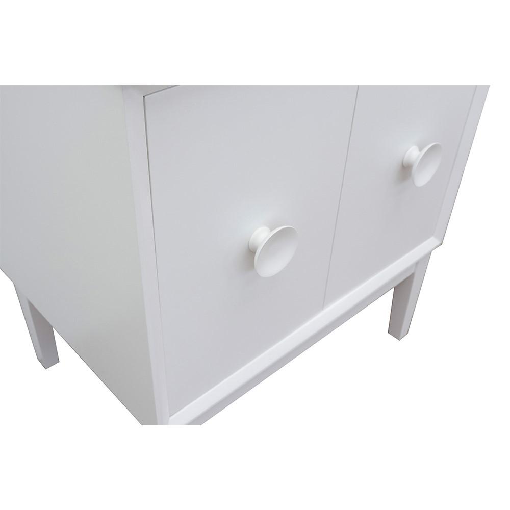 31 Single vanity in White finish with Black Galaxy top and round sink. Picture 8