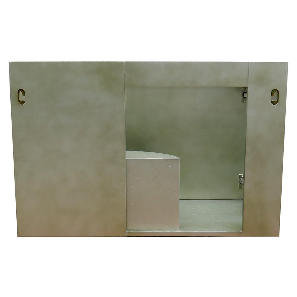 Single wall mount vanity in Linen Brown with Gray granite top and round sink. Picture 5