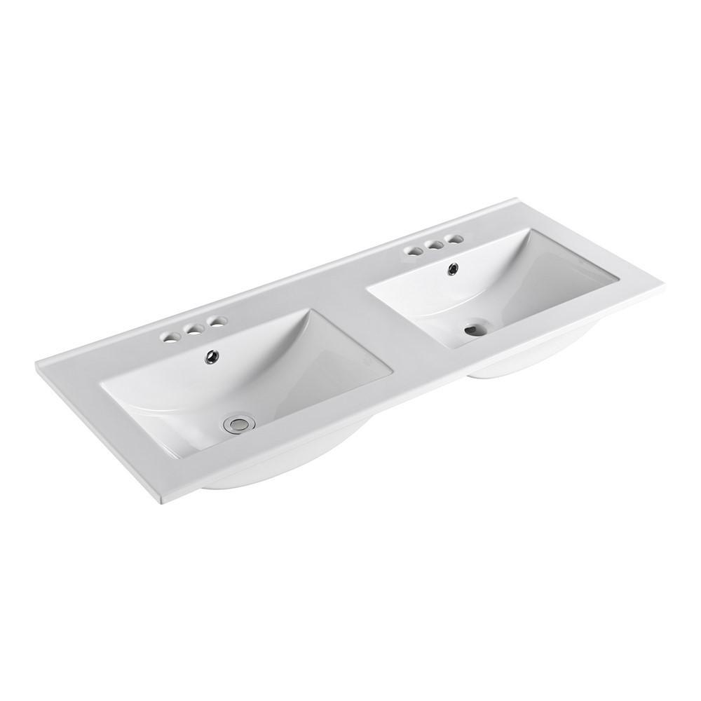 48 in. Double sink Ceramic top. Picture 1