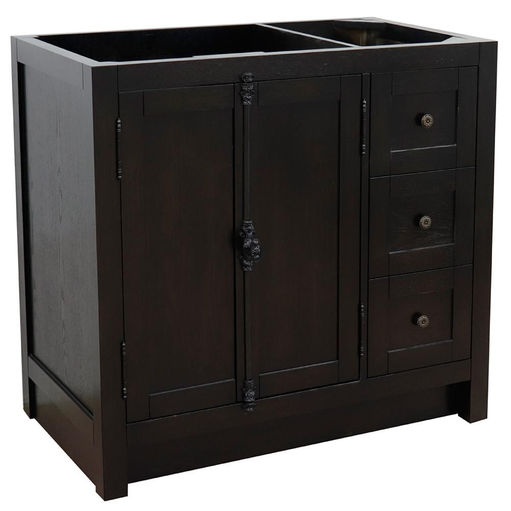 36 Single vanity in Brown Ash finish - cabinet only - Left doors. Picture 2