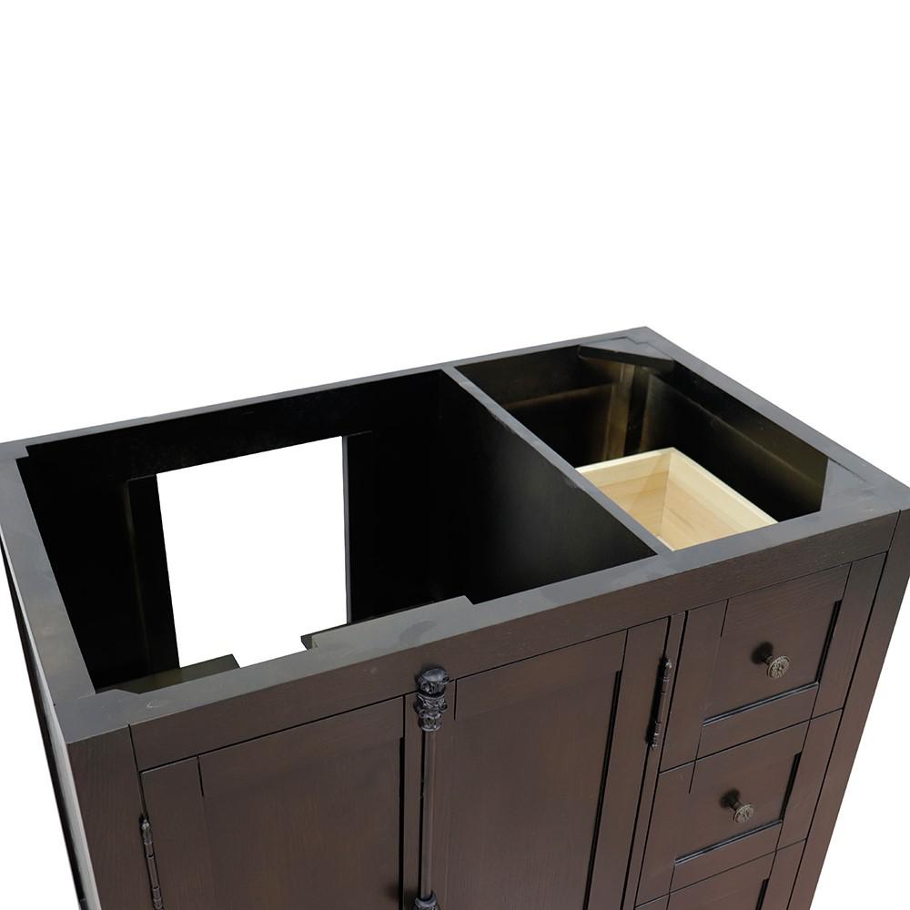 36 Single vanity in Brown Ash finish - cabinet only - Left doors. Picture 5