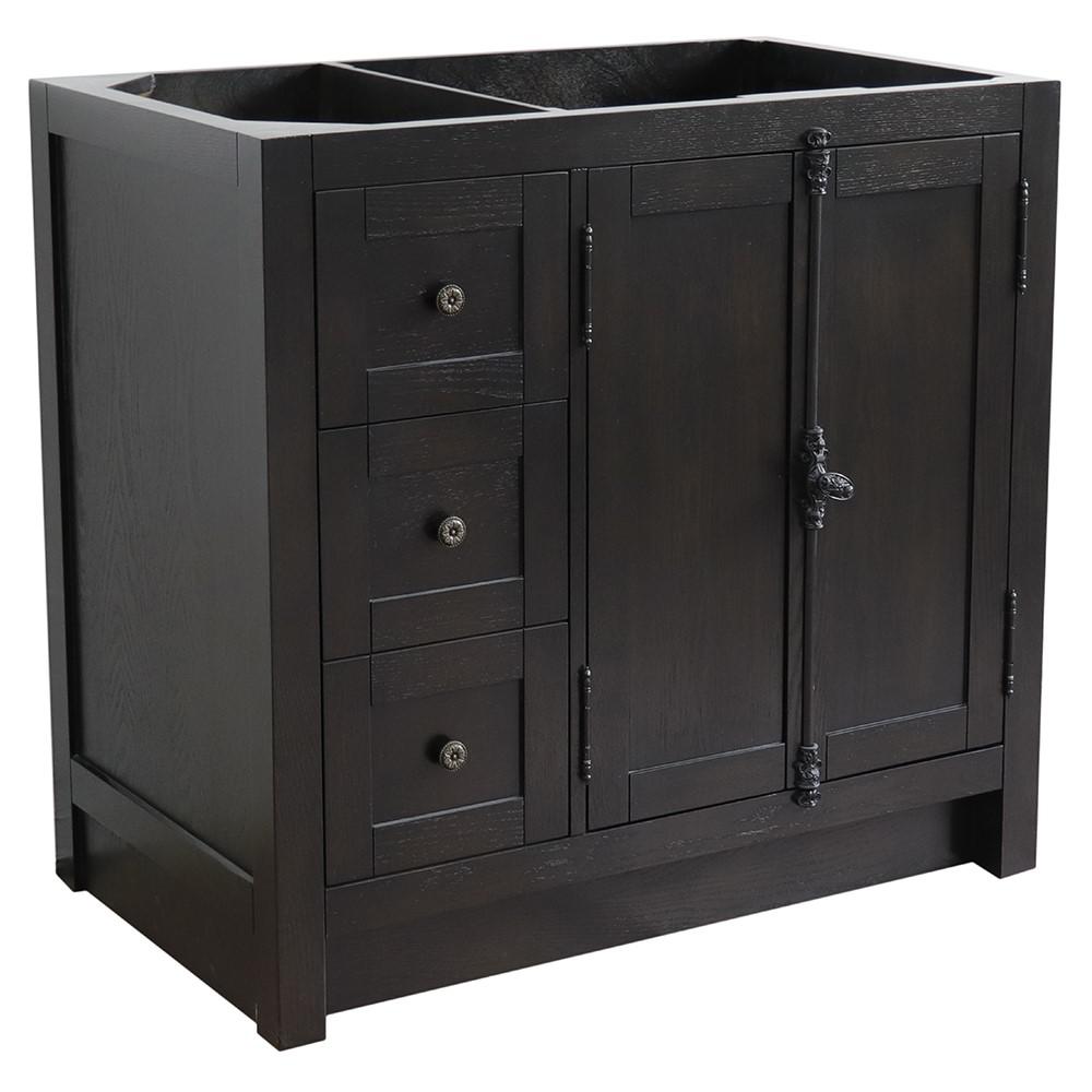36 Single vanity in Brown Ash finish - cabinet only - Right doors. Picture 2