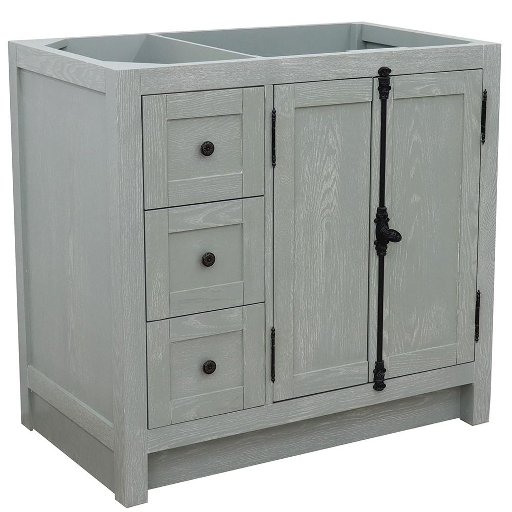 36 Single vanity in Gray Ash finish - cabinet only - Right doors. Picture 2