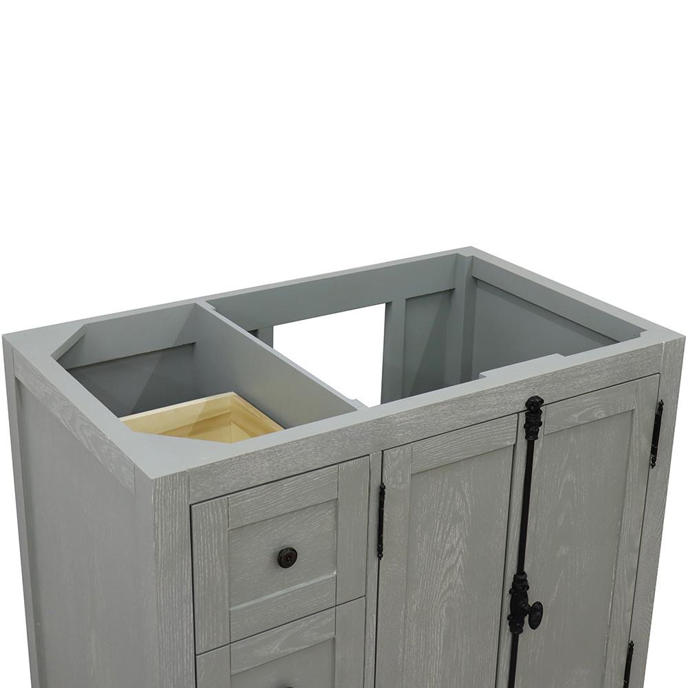 36 Single vanity in Gray Ash finish - cabinet only - Right doors. Picture 4