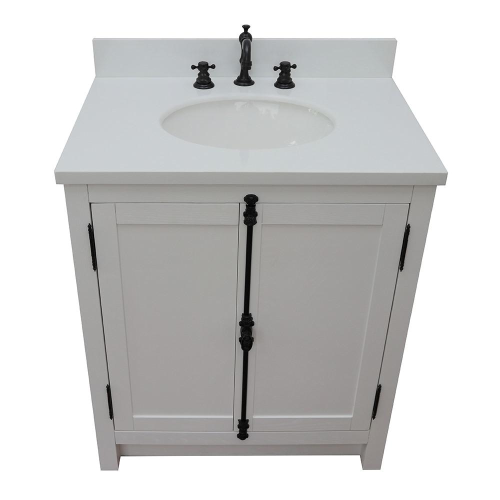 30 Single vanity in Glacier Ash finish - cabinet only. Picture 75