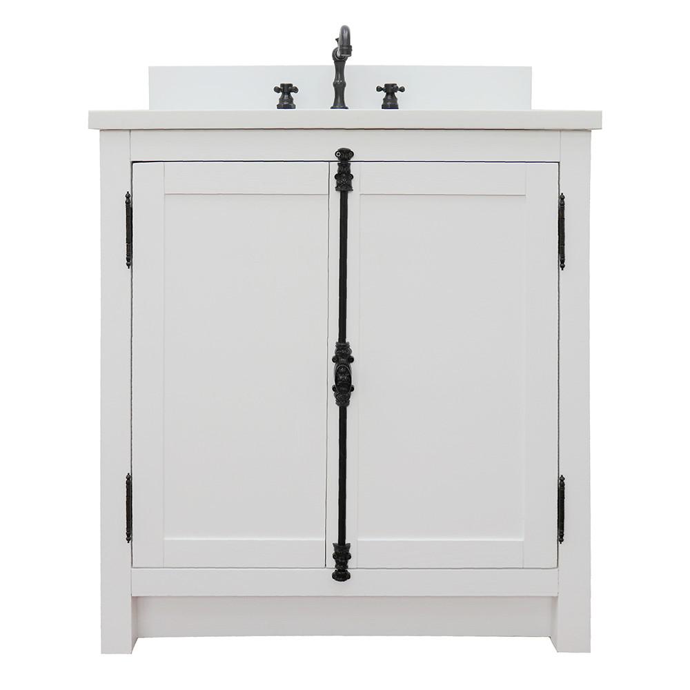 30 Single vanity in Glacier Ash finish - cabinet only. Picture 81