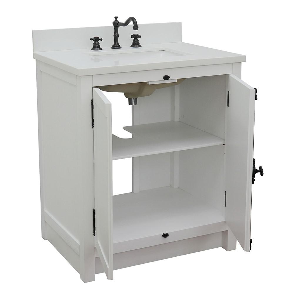 30 Single vanity in Glacier Ash finish - cabinet only. Picture 83