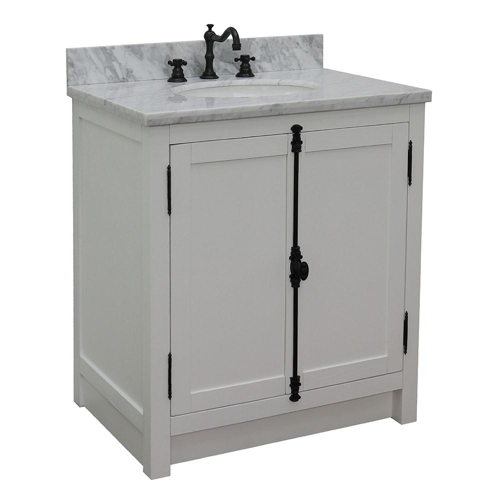 30 Single vanity in Glacier Ash finish - cabinet only. Picture 100