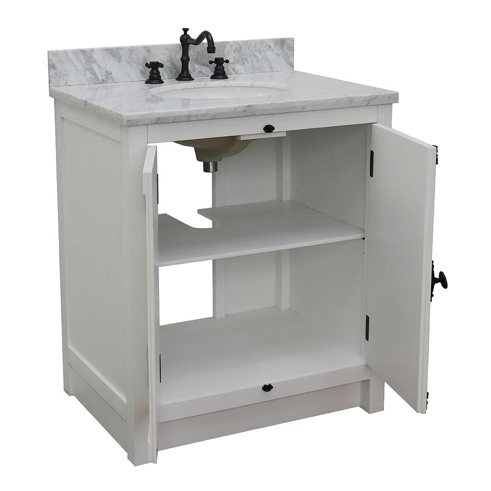 30 Single vanity in Glacier Ash finish - cabinet only. Picture 103