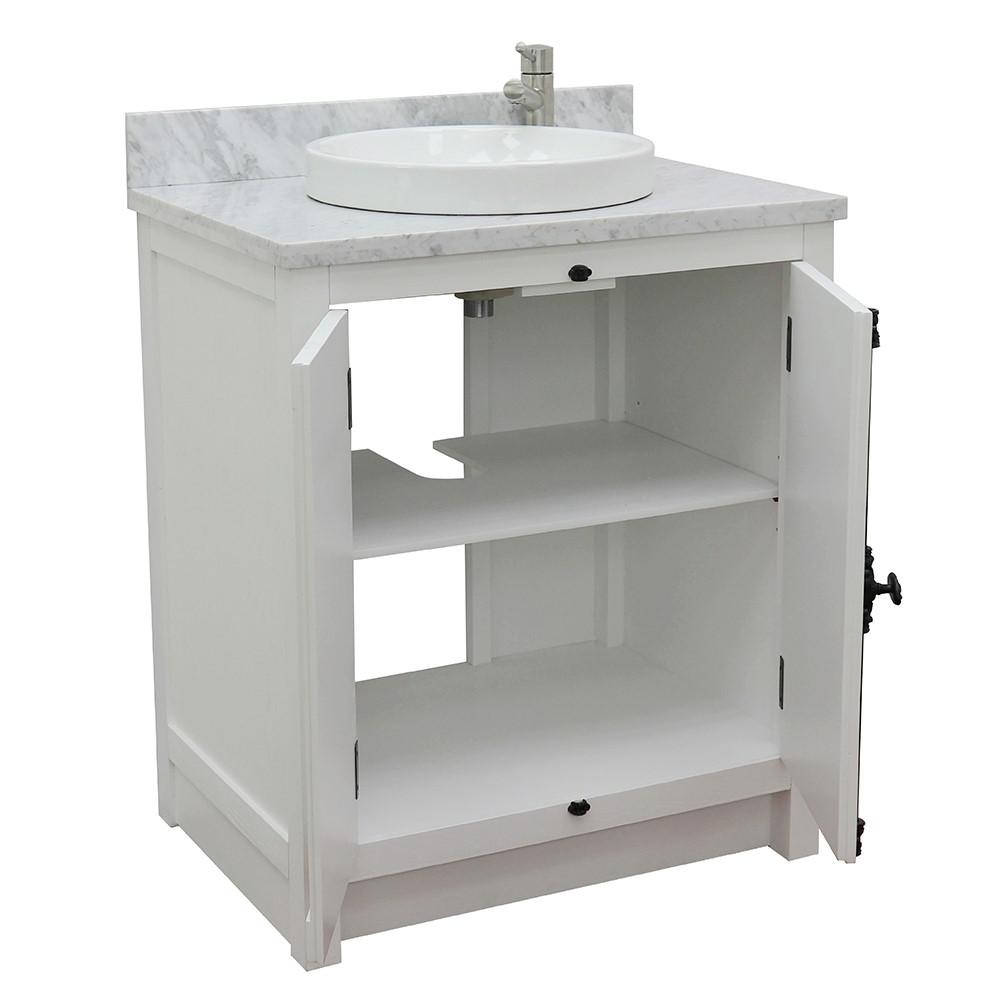 30 Single vanity in Glacier Ash finish - cabinet only. Picture 123