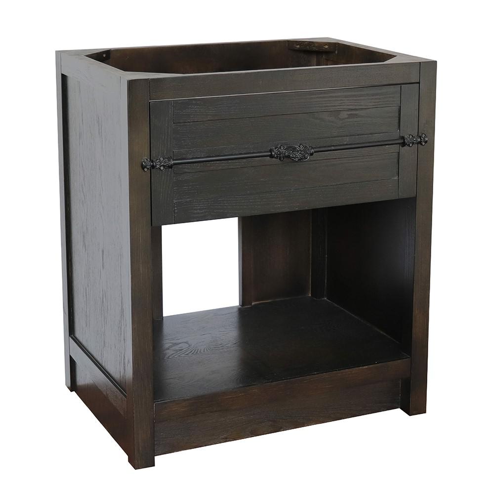 30 Single vanity in Brown Ash finish - cabinet only. Picture 2