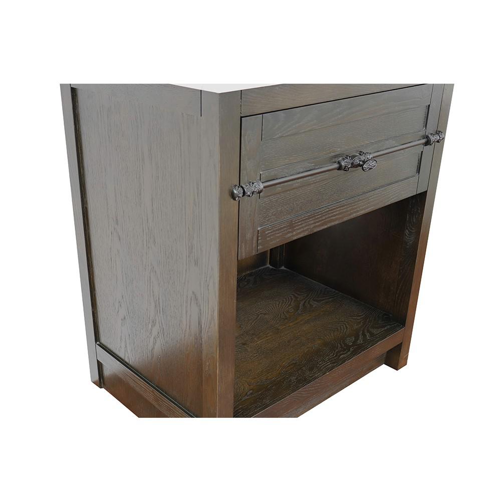 30 Single vanity in Brown Ash finish - cabinet only. Picture 3