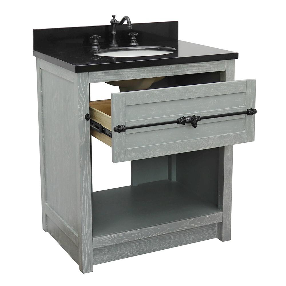 30 Single vanity in Gray Ash finish - cabinet only. Picture 11