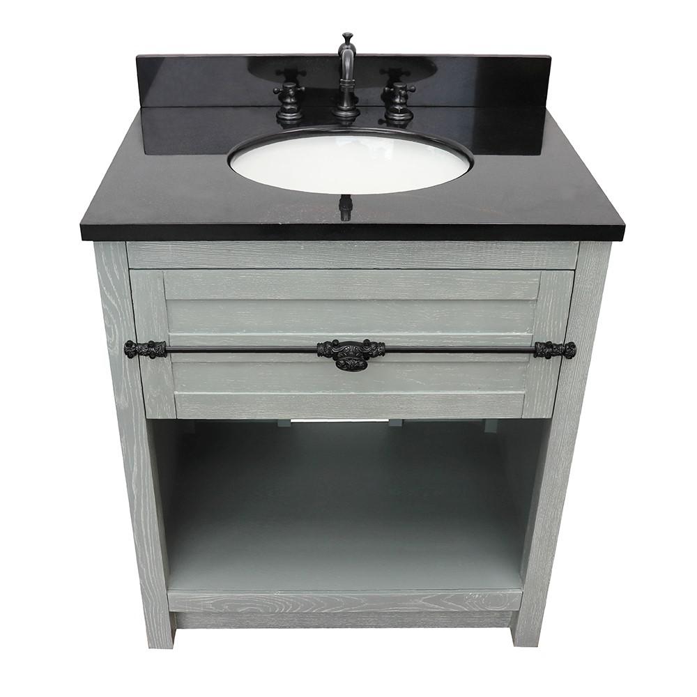 30 Single vanity in Gray Ash finish - cabinet only. Picture 13