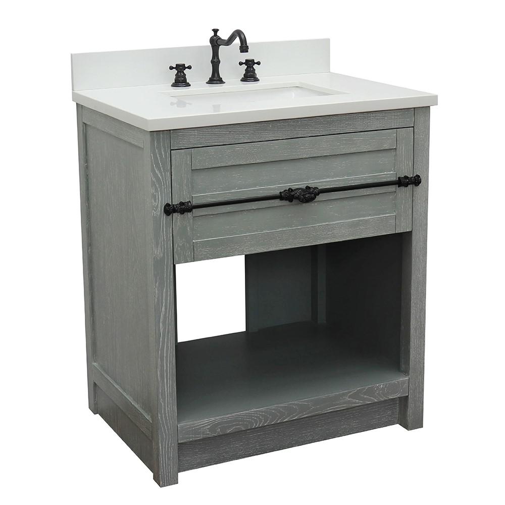 30 Single vanity in Gray Ash finish - cabinet only. Picture 71