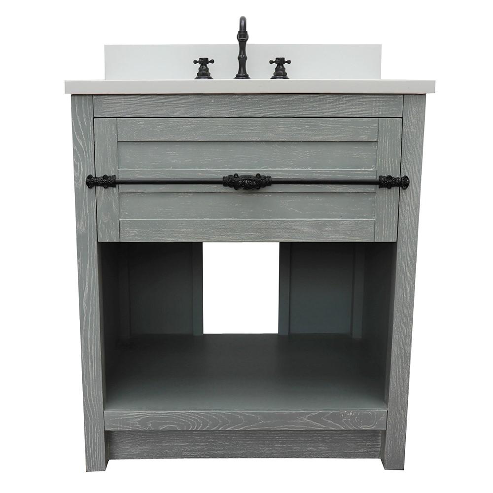 30 Single vanity in Gray Ash finish - cabinet only. Picture 72