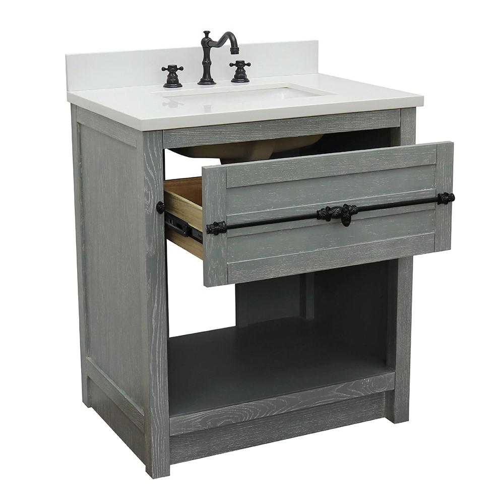30 Single vanity in Gray Ash finish - cabinet only. Picture 74