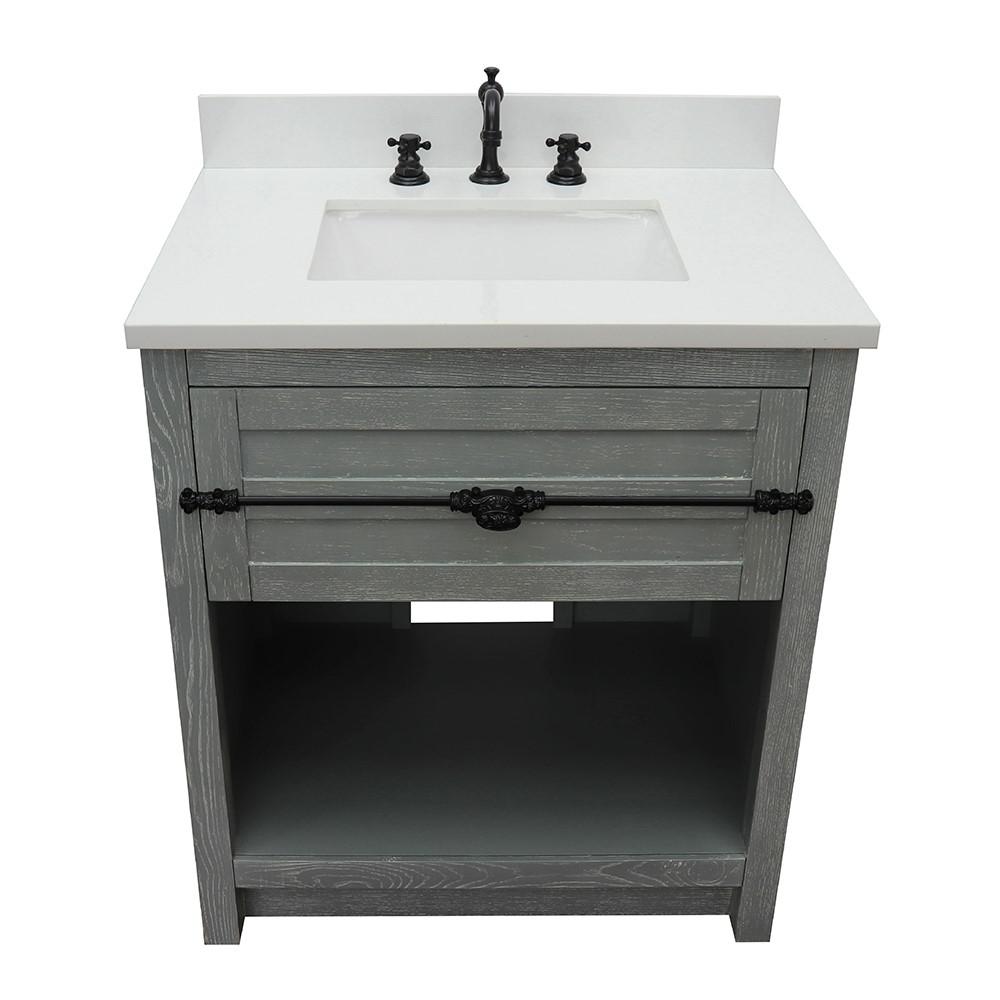 30 Single vanity in Gray Ash finish - cabinet only. Picture 76