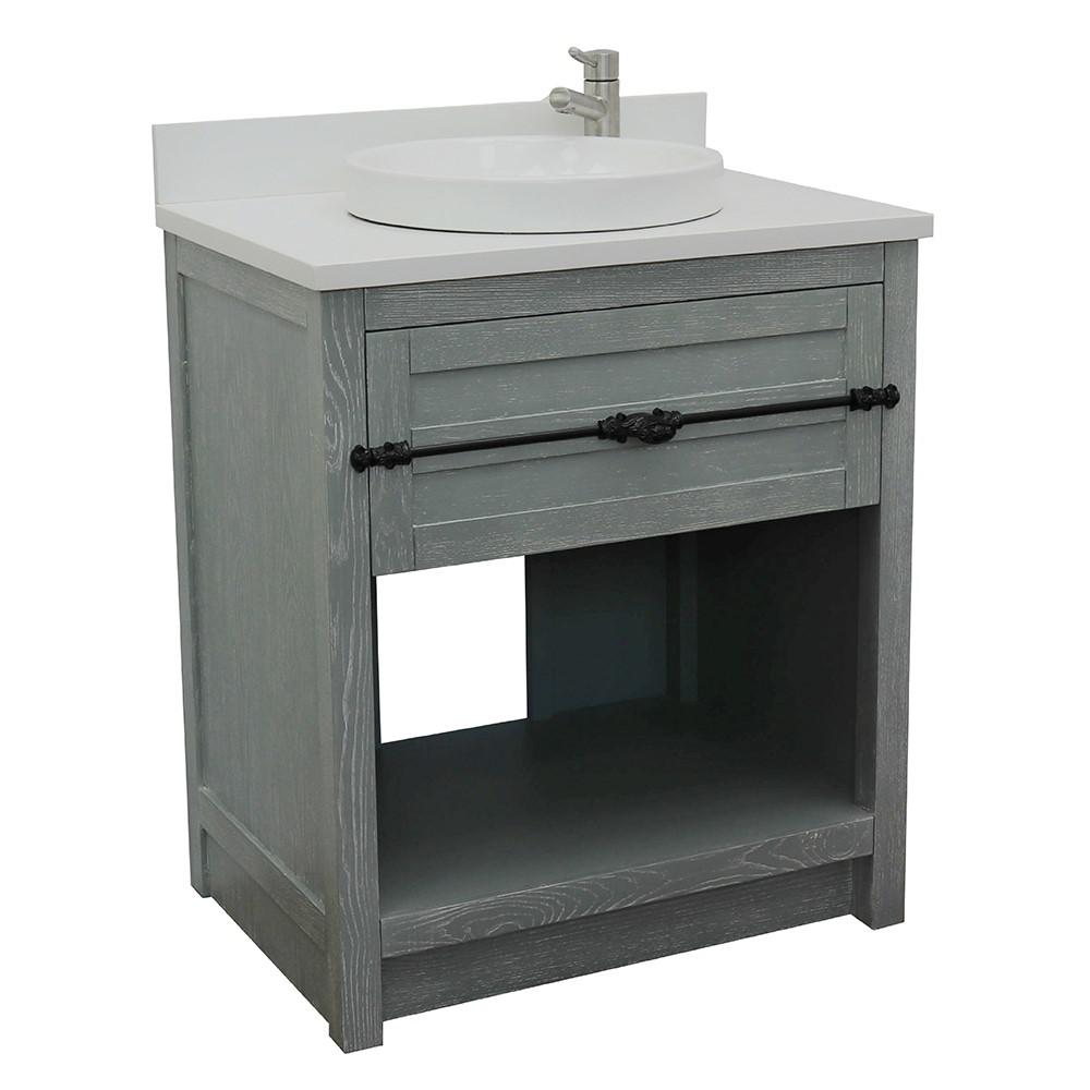 30 Single vanity in Gray Ash finish - cabinet only. Picture 80