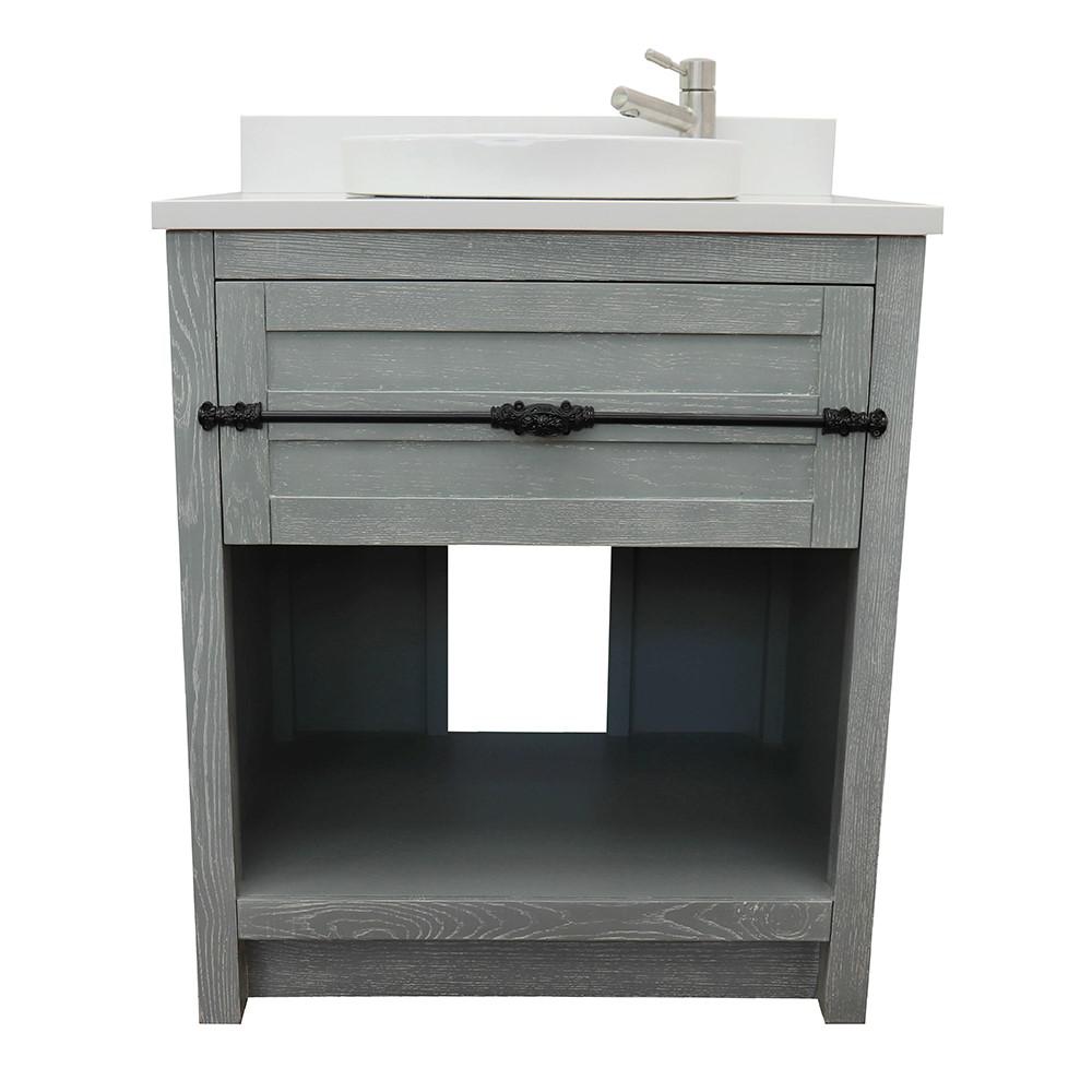 30 Single vanity in Gray Ash finish - cabinet only. Picture 81