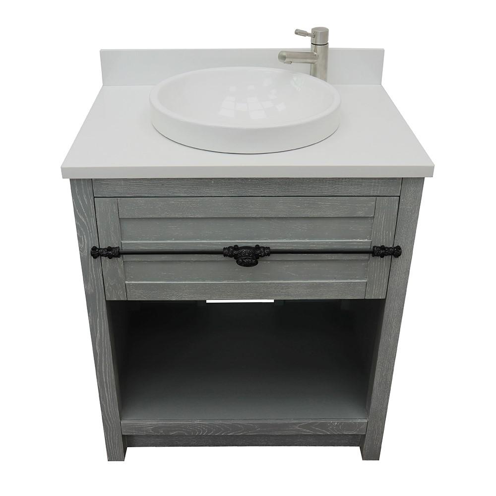 30 Single vanity in Gray Ash finish - cabinet only. Picture 85