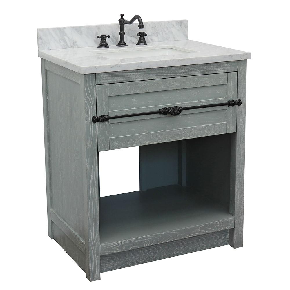 30 Single vanity in Gray Ash finish - cabinet only. Picture 98