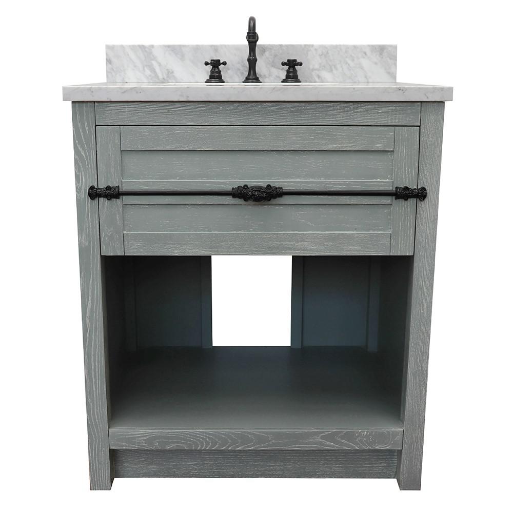 30 Single vanity in Gray Ash finish - cabinet only. Picture 99