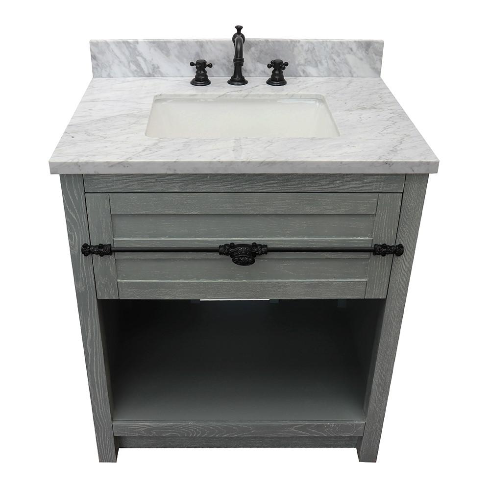 30 Single vanity in Gray Ash finish - cabinet only. Picture 103