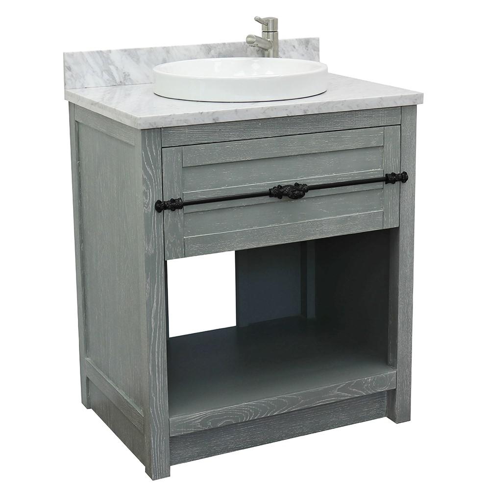 30 Single vanity in Gray Ash finish - cabinet only. Picture 107