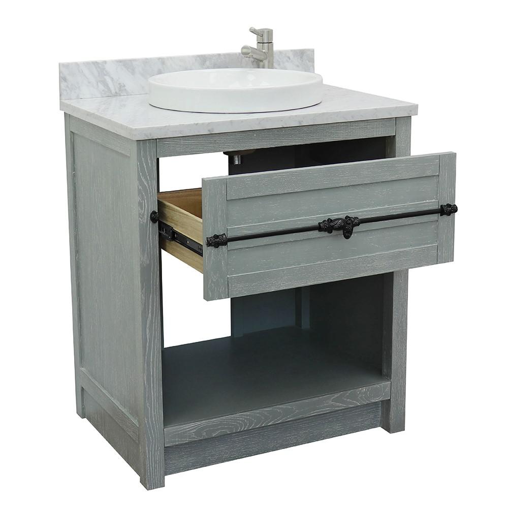 30 Single vanity in Gray Ash finish - cabinet only. Picture 110