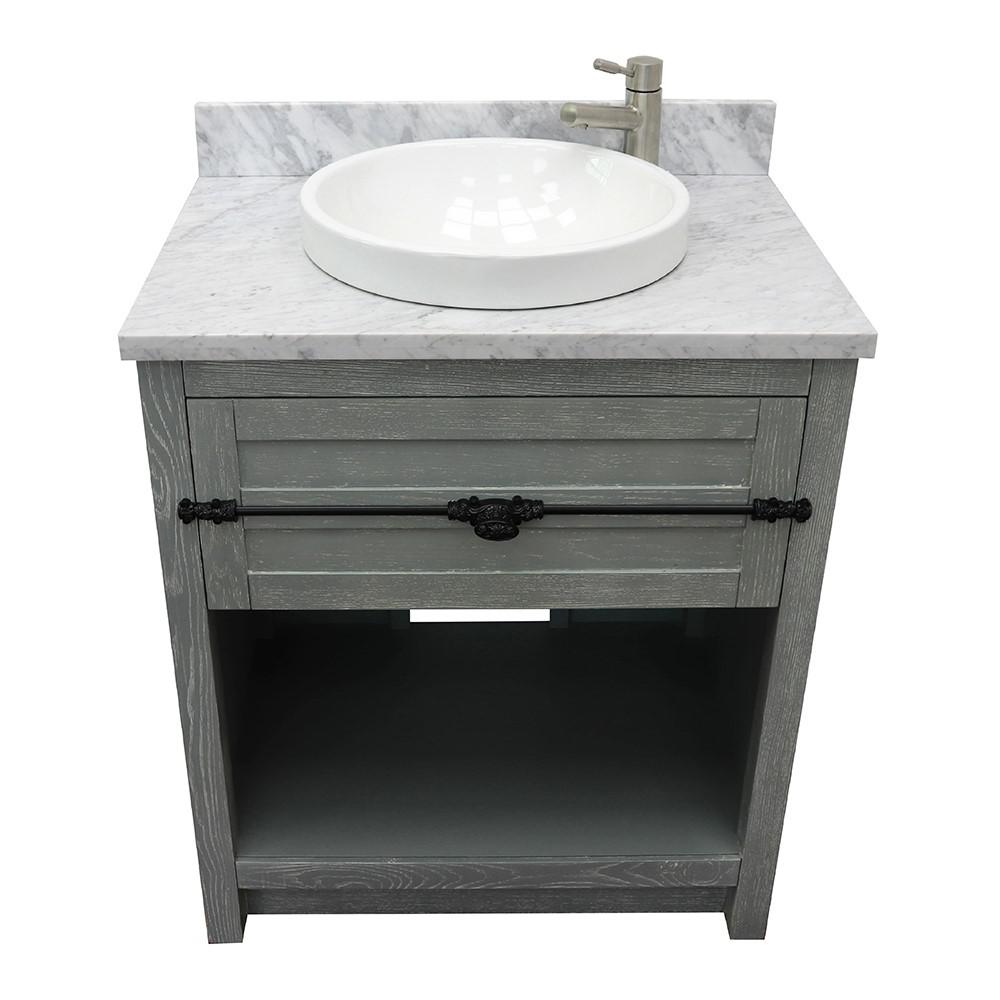 30 Single vanity in Gray Ash finish - cabinet only. Picture 112