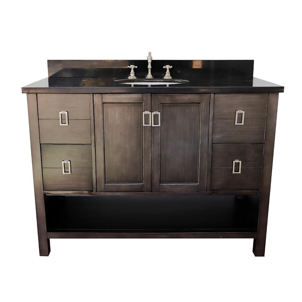 48 Single vanity in Silvery Brown finish - cabinet only. Picture 13