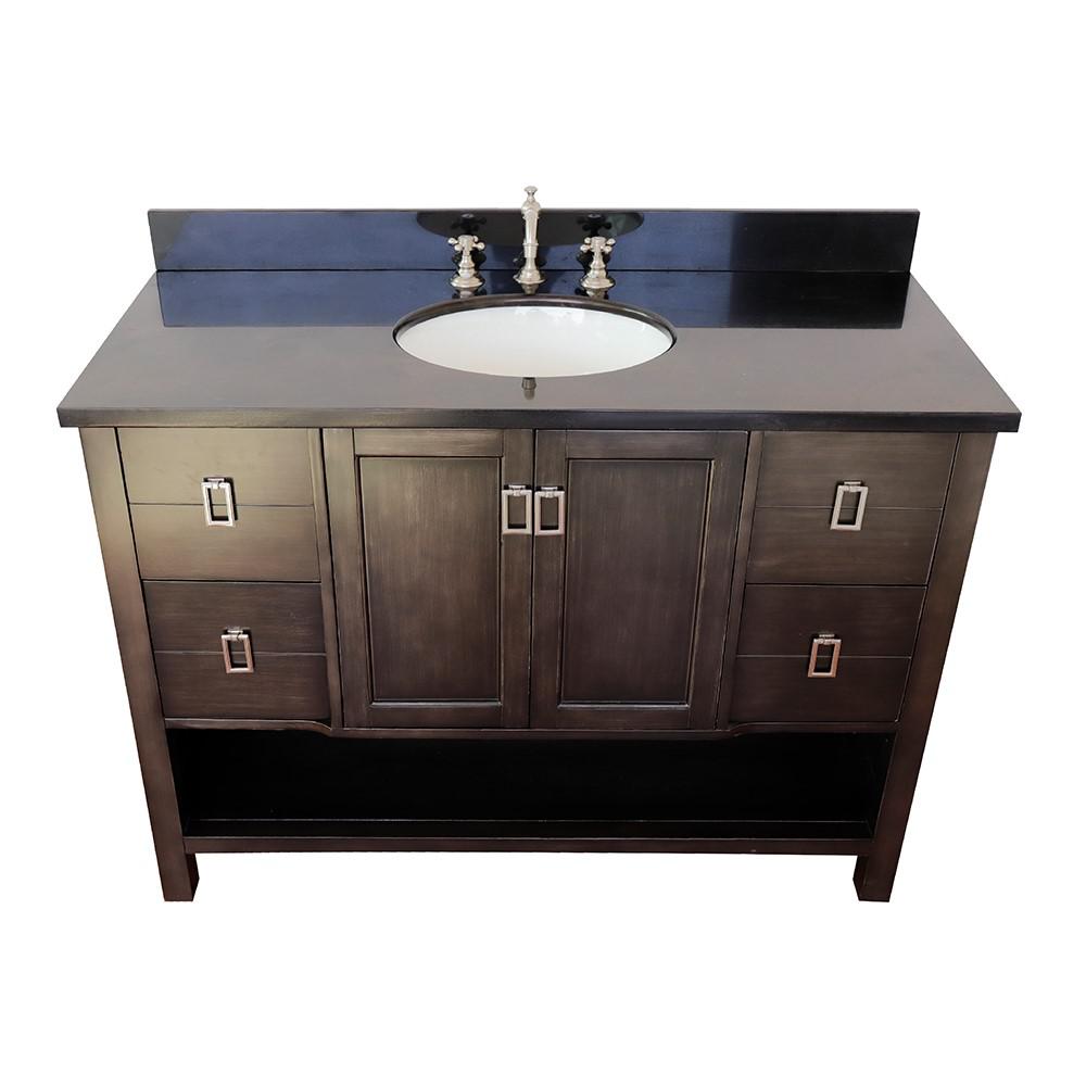48 Single vanity in Silvery Brown finish - cabinet only. Picture 17