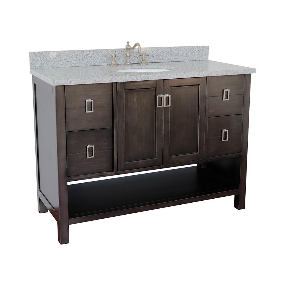 48 Single vanity in Silvery Brown finish - cabinet only. Picture 44