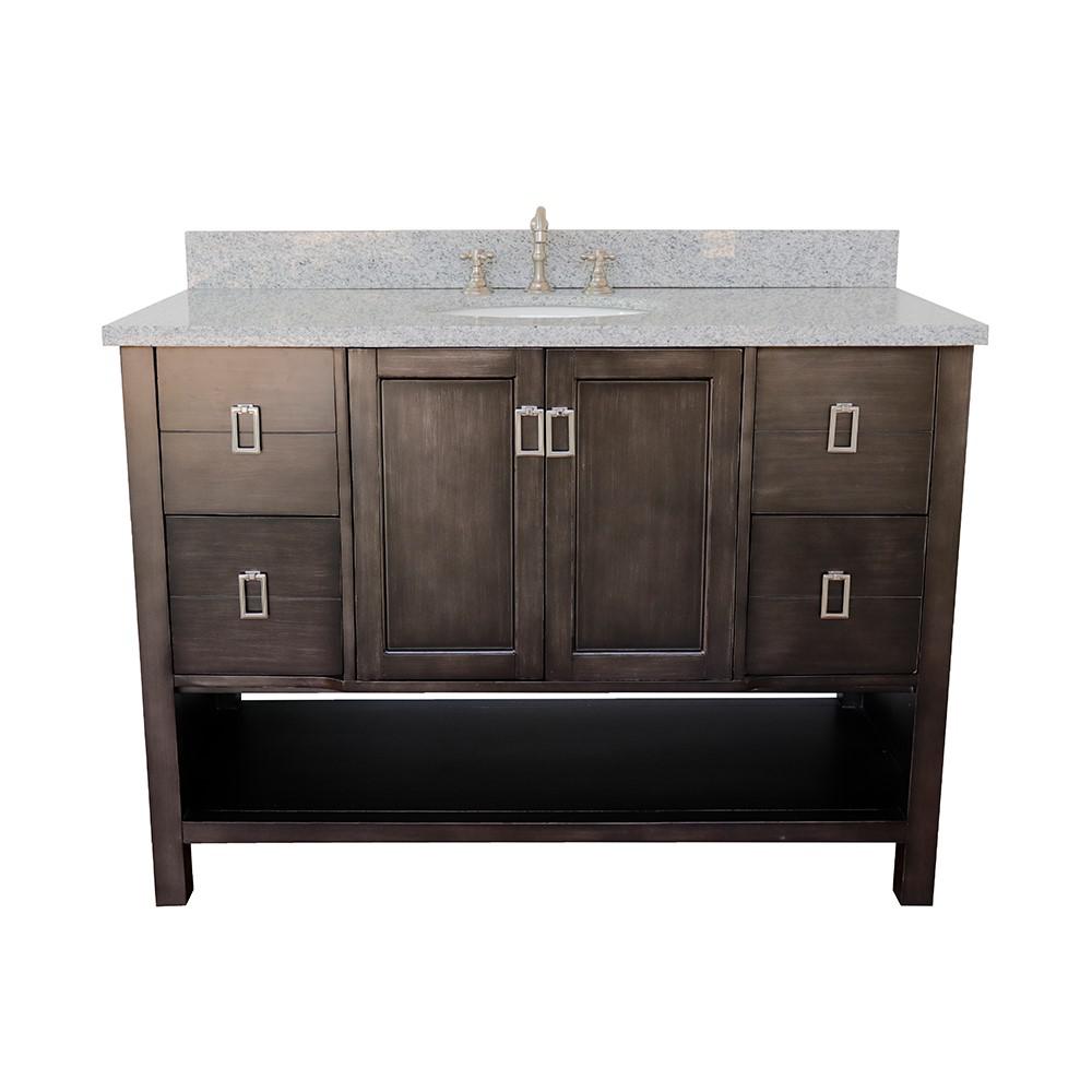48 Single vanity in Silvery Brown finish - cabinet only. Picture 46