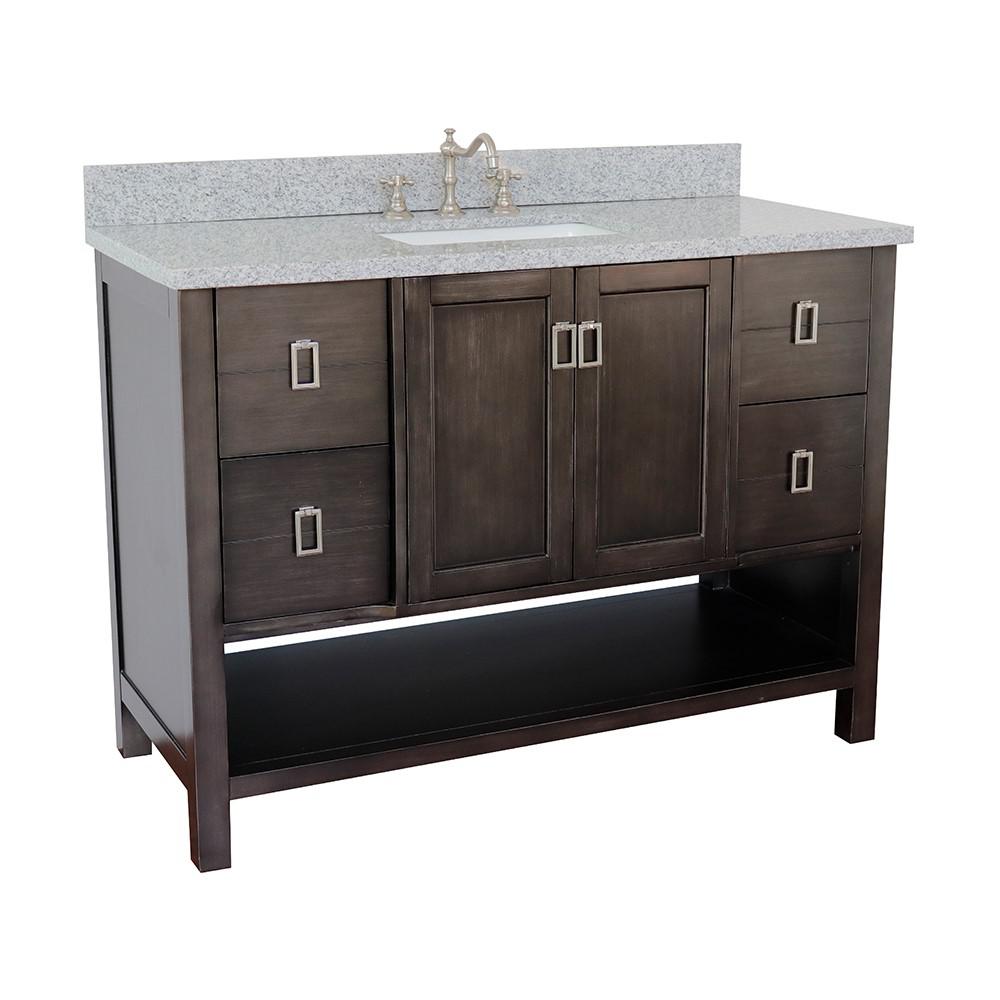 48 Single vanity in Silvery Brown finish - cabinet only. Picture 55