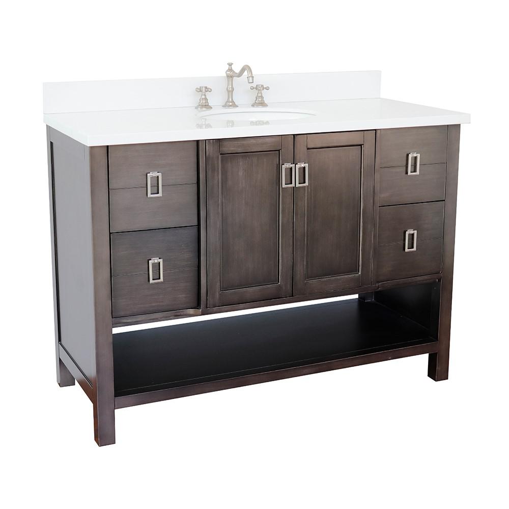48 Single vanity in Silvery Brown finish - cabinet only. Picture 77