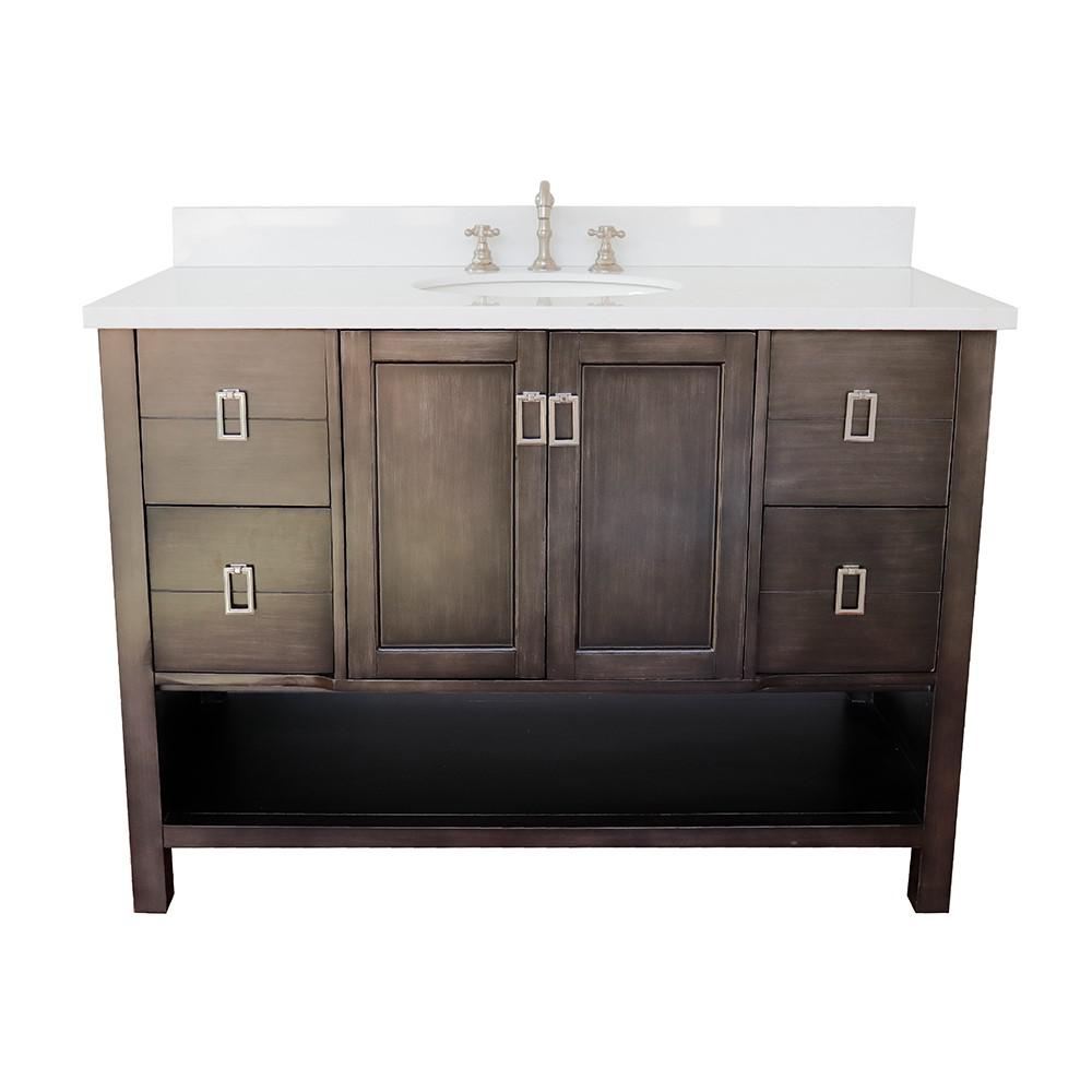 48 Single vanity in Silvery Brown finish - cabinet only. Picture 79