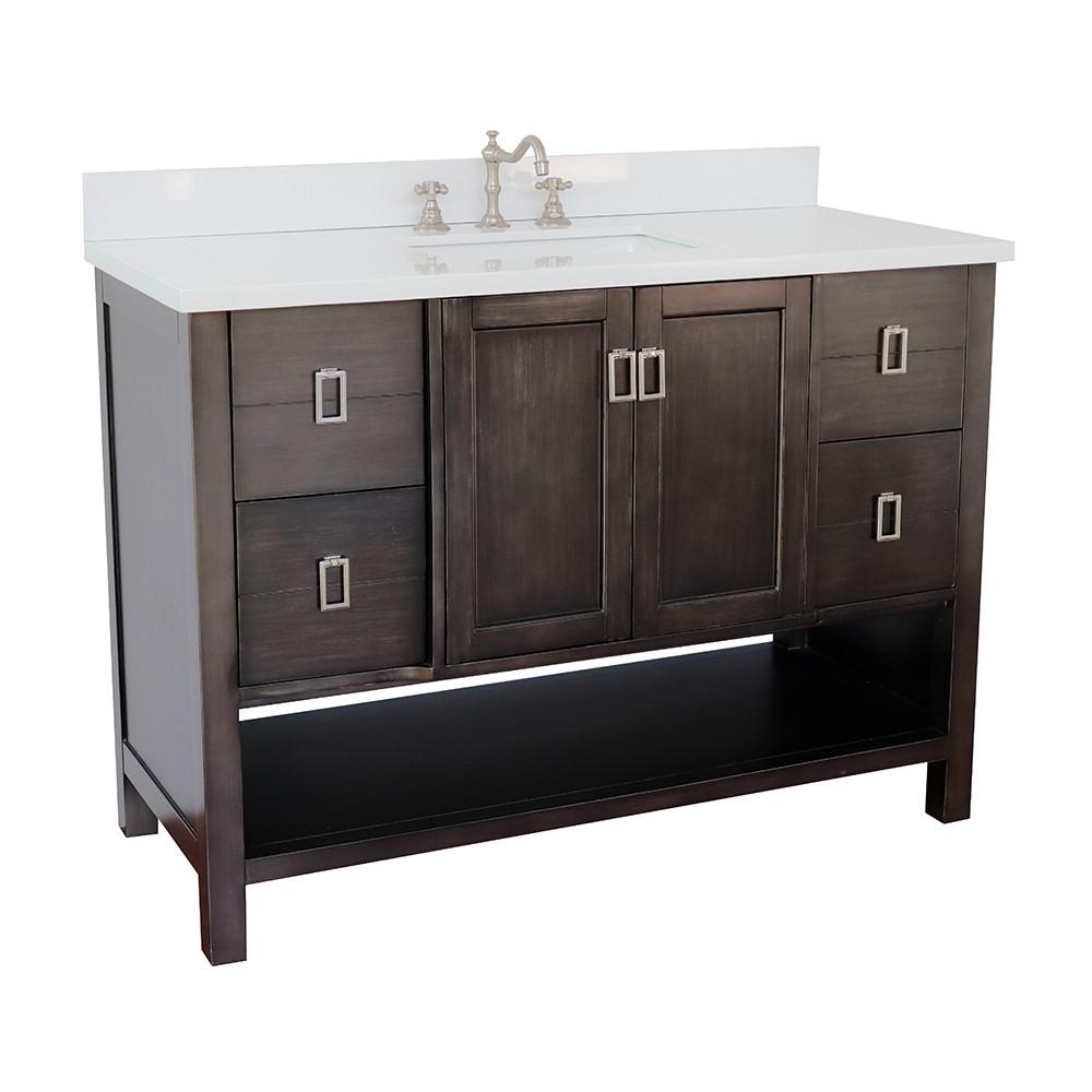 48 Single vanity in Silvery Brown finish - cabinet only. Picture 88