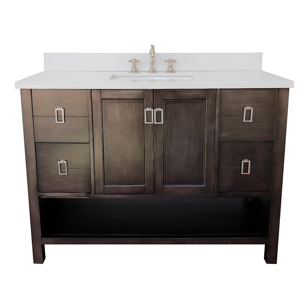 48 Single vanity in Silvery Brown finish - cabinet only. Picture 90