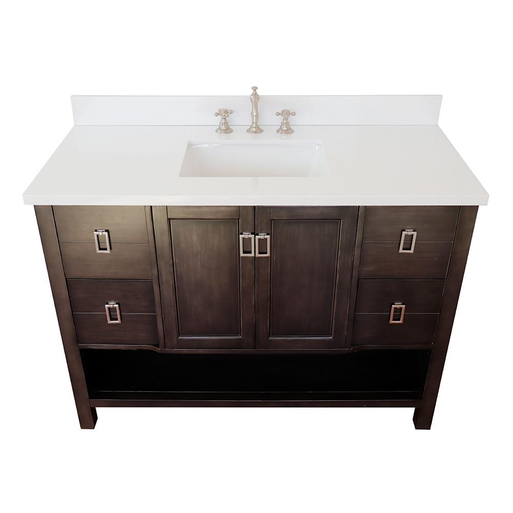 48 Single vanity in Silvery Brown finish - cabinet only. Picture 94