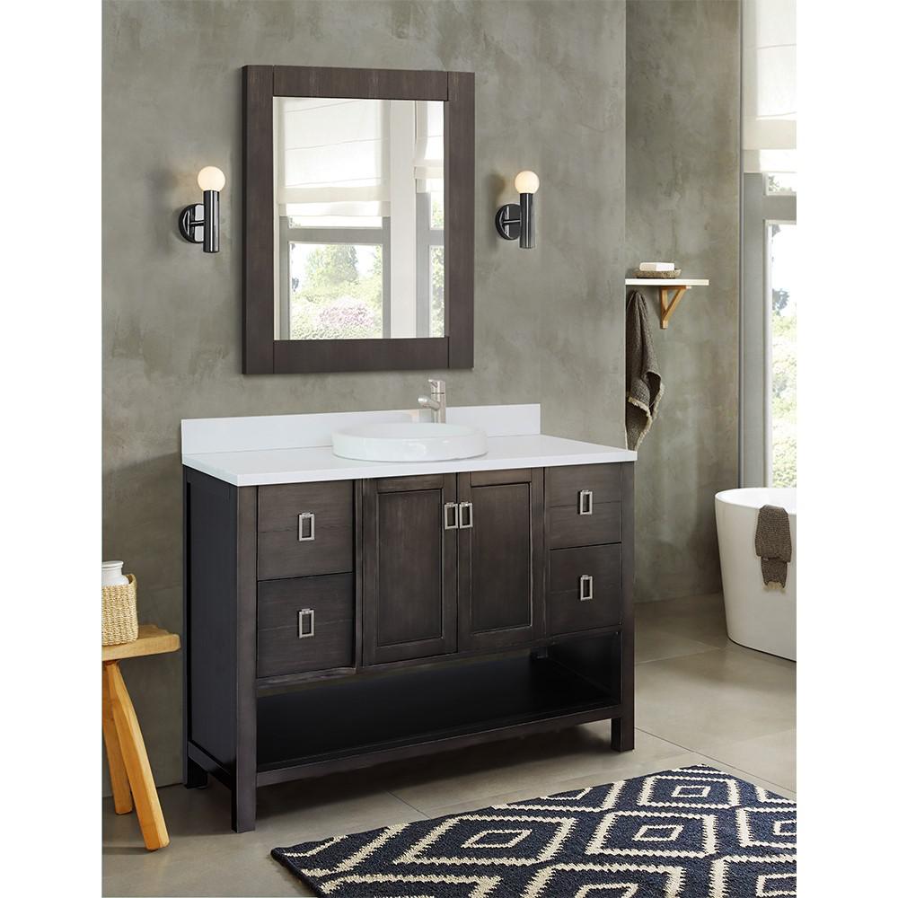 48 Single vanity in Silvery Brown finish - cabinet only. Picture 98