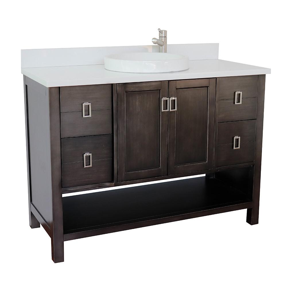 48 Single vanity in Silvery Brown finish - cabinet only. Picture 99