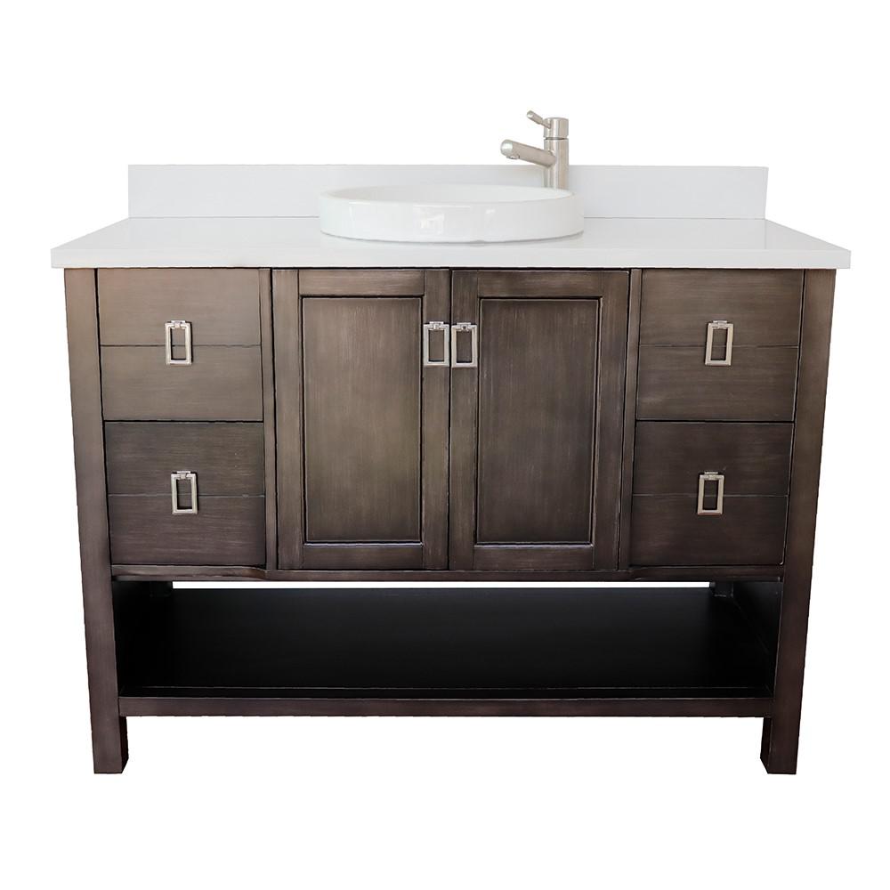 48 Single vanity in Silvery Brown finish - cabinet only. Picture 101