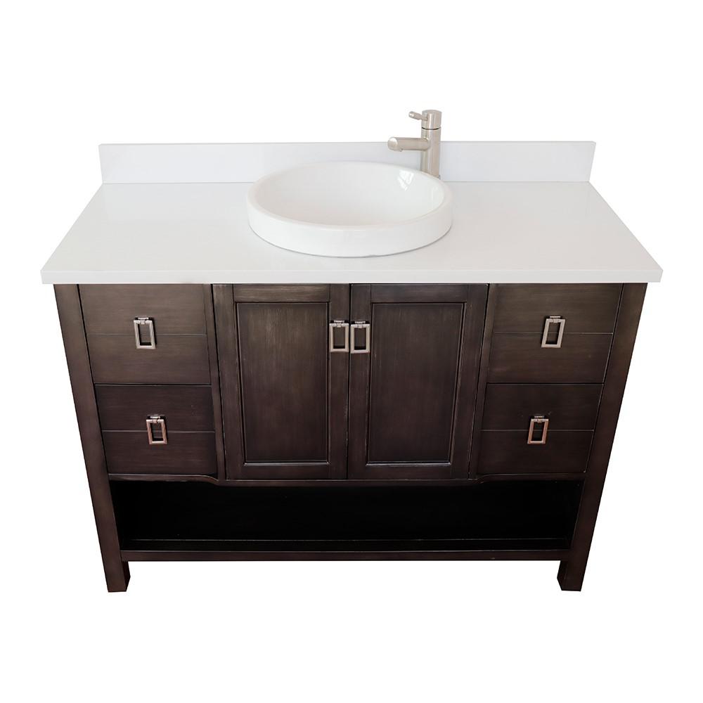 48 Single vanity in Silvery Brown finish - cabinet only. Picture 105