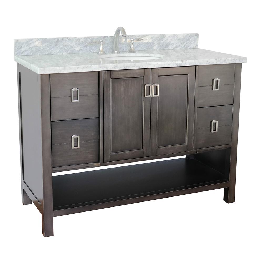 48 Single vanity in Silvery Brown finish - cabinet only. Picture 110