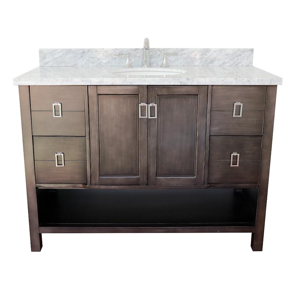48 Single vanity in Silvery Brown finish - cabinet only. Picture 112