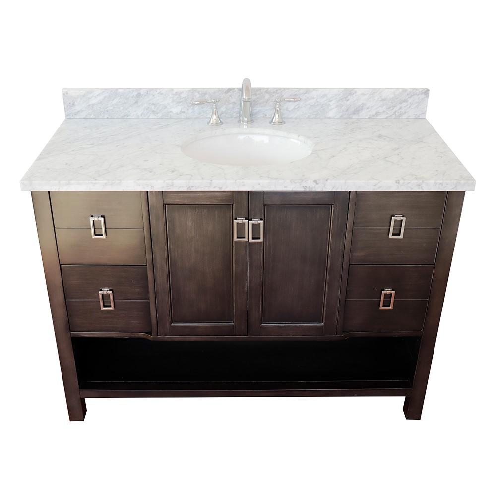 48 Single vanity in Silvery Brown finish - cabinet only. Picture 116