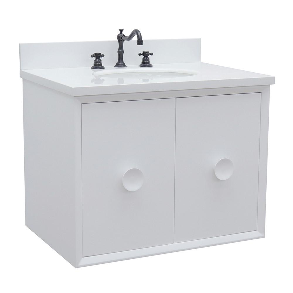 30 Single wall mount vanity in White finish - cabinet only. Picture 61
